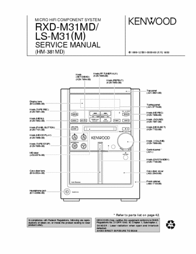 Kenwood RXD-M32MD Service Manual