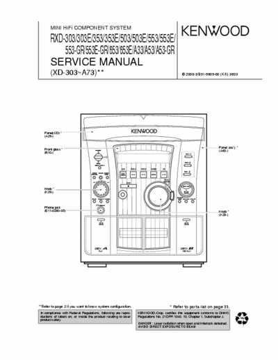 KENWWOD RXD-303 SERVICE MANUAL