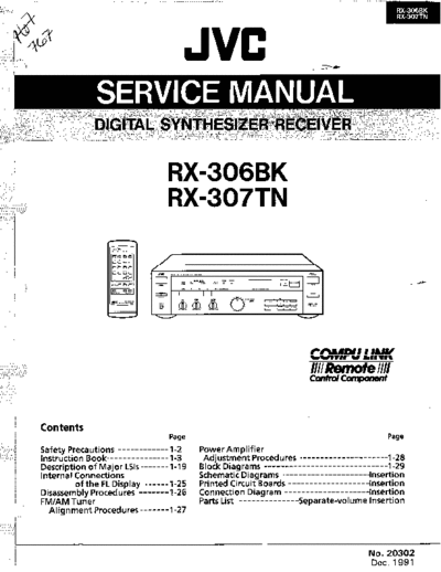 JVC RX-306BK / RX-307TN Entire service manual