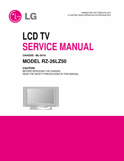 LG RZ-26LZ50 service manual LCD LG RZ-26LZ50