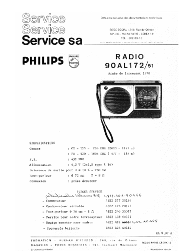 Philips 90 AL 172/51 Radio Philips 90 AL 172/51