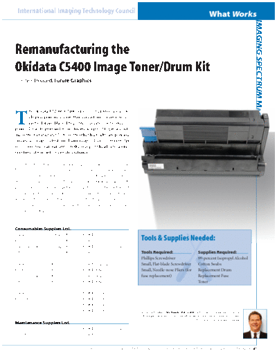 OKI C5100,5200,5300 &5400 Remanufacturing of toner & image drum of the C5000 series of OKI printers.