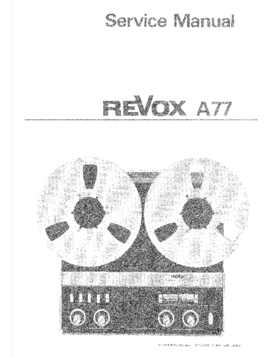 Revox A 77 service manual
