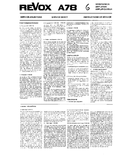 Revox A78 service manual