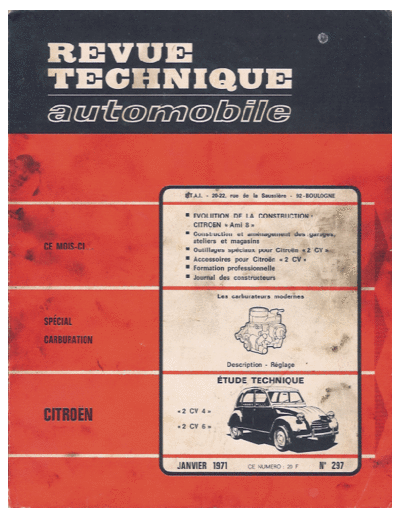 Citroen 2 CV 4 [2 CV 6] Revue Technique 2CV (400cc) (600cc) 
[part 1/4] pag. 79