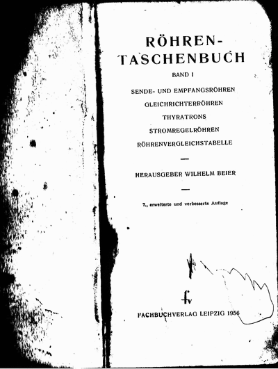 Fachbuchverlag Roehrentaschenbuch - band I Roehrentaschenbuch - band I, Fachbuchverlag, Leipzig, 1956 .