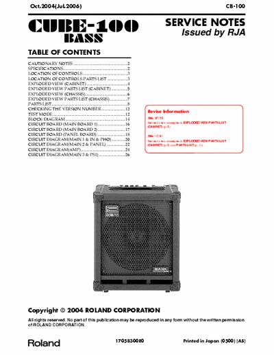 Roland Cube100 bass combo (amp+loudspeaker)