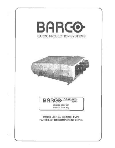 Barco Graphics 1209s Parts list on board level