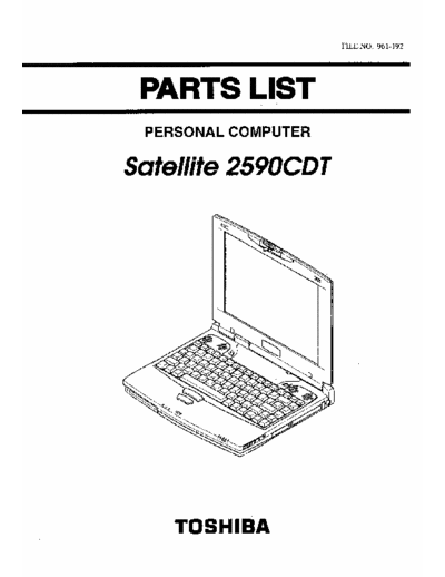 Toshiba Satellite 2590CDT Parts breakdown manual for 2590cdt