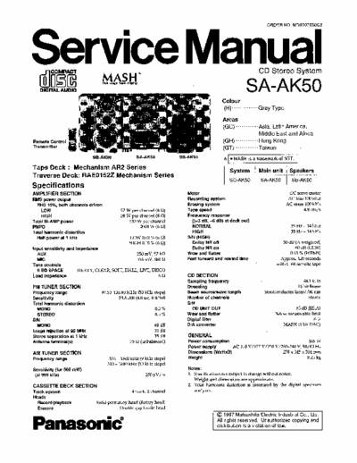 PANASONIC SA AK-50 service manual