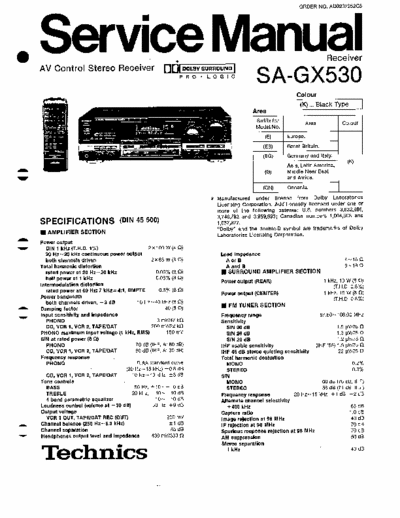 Technics SA-GX530 Service Manual P1