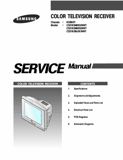 SAMSUNG CS21K5MH5X/NWT, CS21K5MH5S/NWT, CS21K2MJ5X/NWT Service Manual