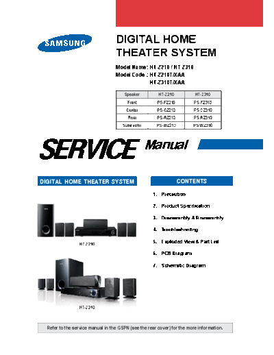 SAMSUNG HT-Z210_310 Service Manual