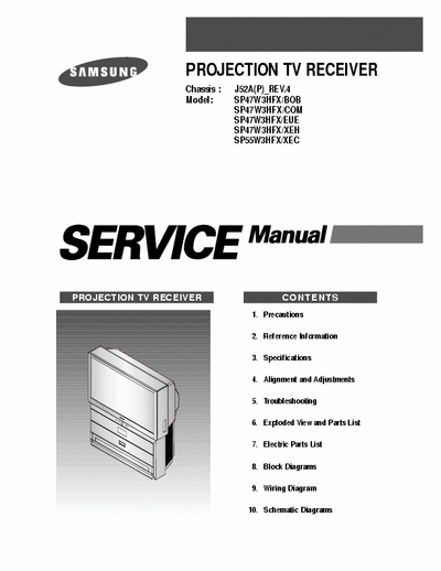 SAMSUNG SP47W3HFX Service Manual
