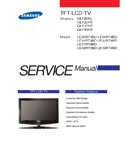 SAMSUNG LE 26R73BD service manual