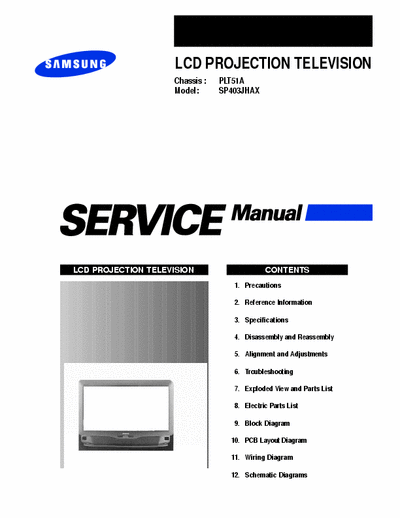 SAMSUNG SP403JHAX Service Manual