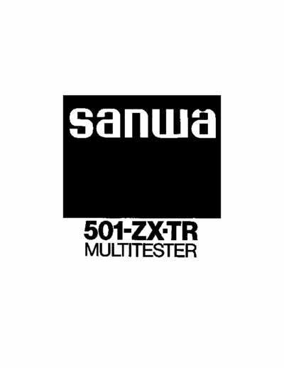 Sanwa 501-ZX-TR Service Manual
