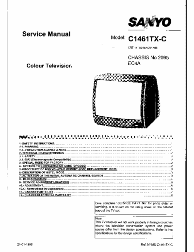 SANYO C1461TX-C Service Manual