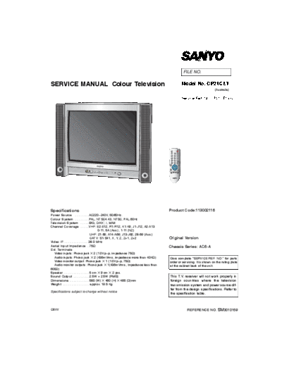 Sanyo ST-21SE1 Can I have a copy of SERVICE MODE MANUAL SANYO ST-21SE1? I can