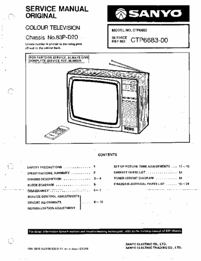 SANYO CTP6683 Service Manual