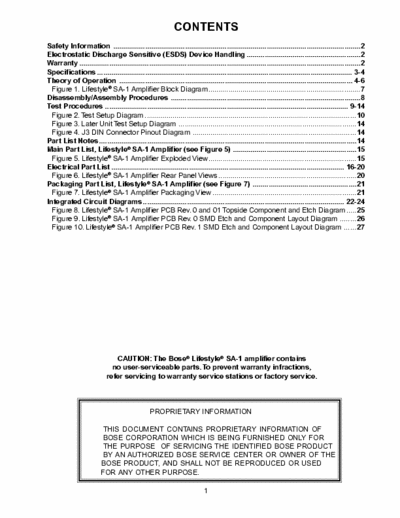 Bose SA1 Schematics