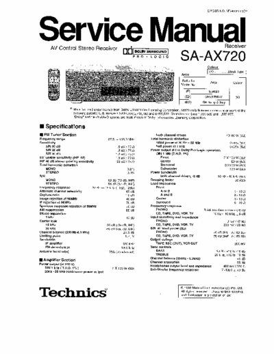Technics SA-AX720 SERVICE MANUAL