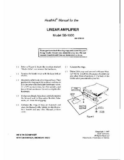Heathkit SB-1000 Schematics, Assembly and Parts List SB-1000 Linear Amplifier