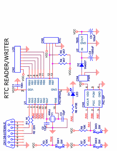   rtc 1307 with PIC16F628 with 3 buttons