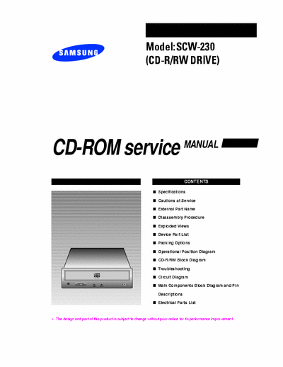 Samsung SCW-230 SCW-230 CD r/w drive