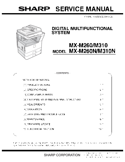 Sharp MX-M260_M310_MX-M260N_M310N MX-M260_M310_MX-M260N_M310N SERVICE MANUAL Group Andromeda ll refresh