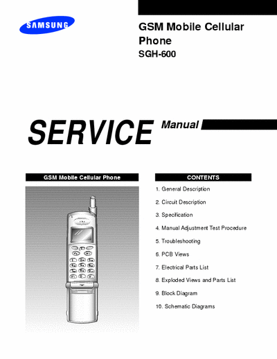 Samsung SGH-600 Service Manual GSM Mobile Celular Phone - pag. 19