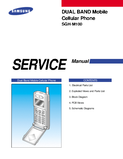 Samsung SGH-M100 Service Manual Dual Band Mobile Cellular Phone - Total File 6