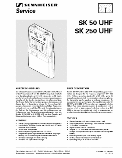 SENNHEISER SK50 Microport transmitter