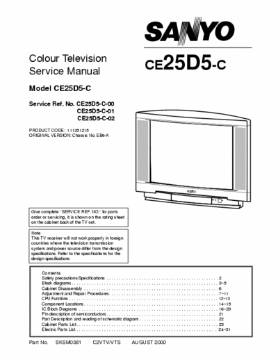 sanyo CE25D5-c SANYO-TV