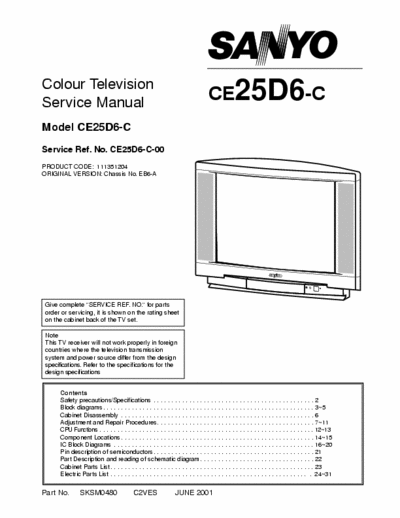 sanyo ce25D6-c SANYO-TV  FROM
DUSMANTHA