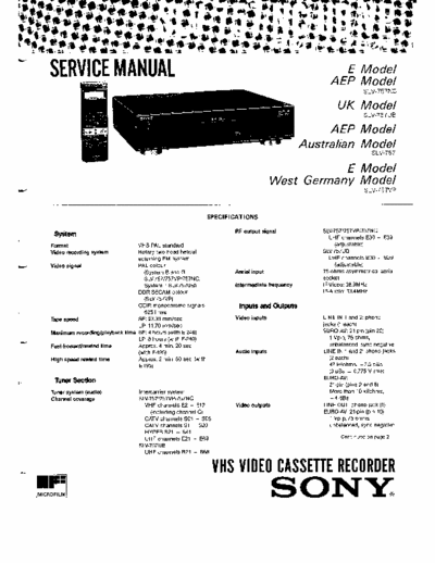 SONY SLV-757 full service manual