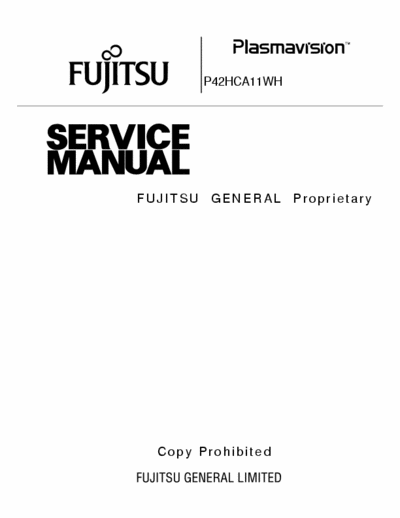 fujitsu SM42HCA11 MANUAL DE SERVICIO PARA TV PLASMA FUJITSU