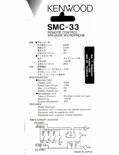 kenwood SMC-25 SMC-25 Schermatic