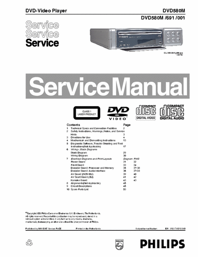 Philips DVD580M Service Manual Dvd Video Player - Type /691 /001 (CL 26532085_000.eps-180702) - (26.284Kb) pag. 60