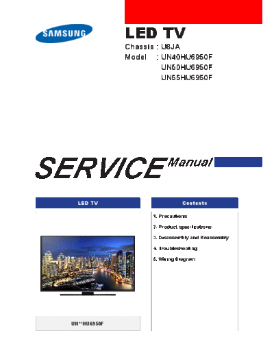 Samsung UN40HU6950F Service Manual for the SM-UN40HU6950F.