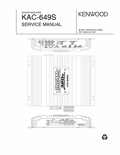 KENWOOD KAC-649S Power Amp.- Service Manual