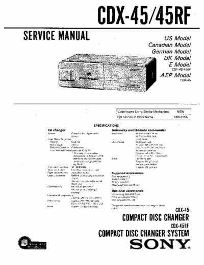 SONY CDX-45 service manual