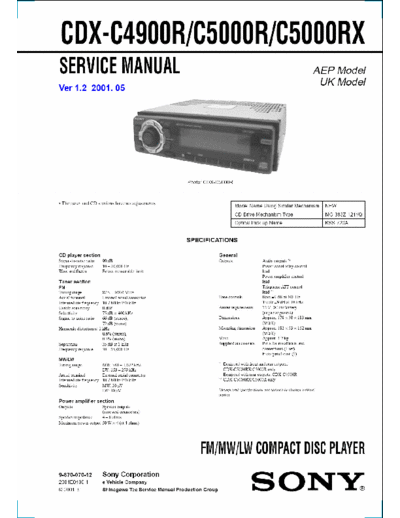 SONY CDX-C5000R ServiceManual