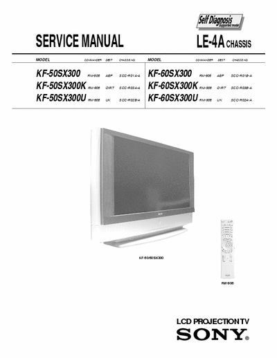 SONY KF-50SX300 KF60SX300 SONY KF-50SX300 KF60SX300 chassis LE-4A