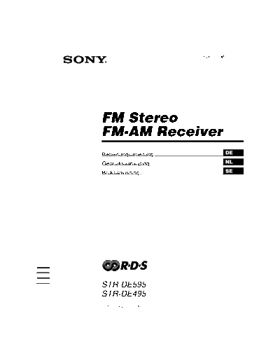 sony STR-DE495 DE595 STR-DE495 STR-DE595 STR-SE501 -um_de_nl_se user manual