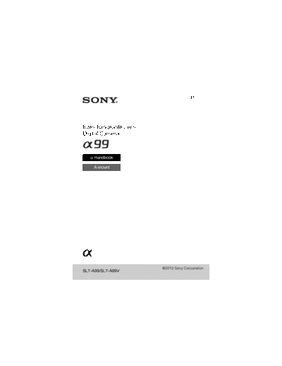 Sony SLT-A99 user manual
