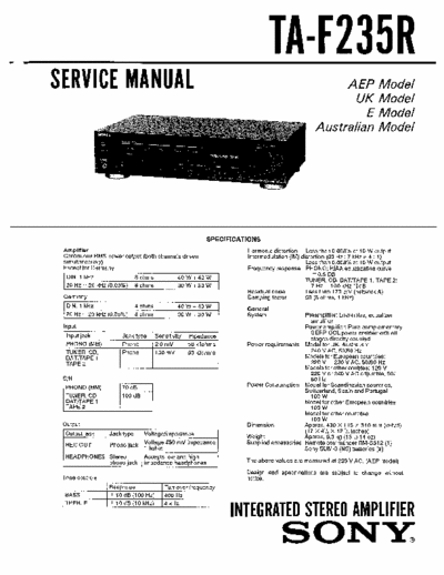 SONY TA-F235R Service Manual
