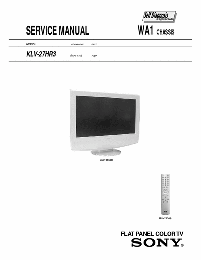 Sony KLV-27HR3 CHASSIS WA1