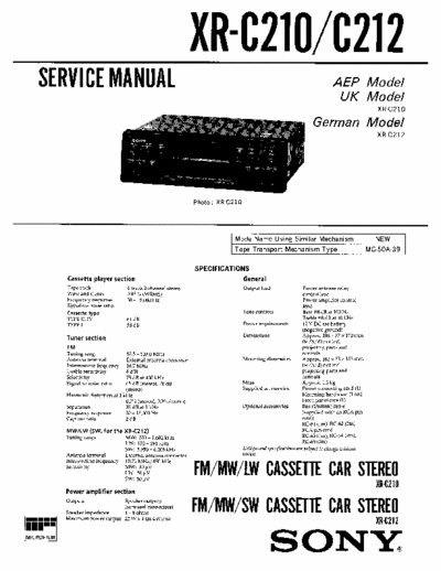 SONY XR-C210,C212 S.M.