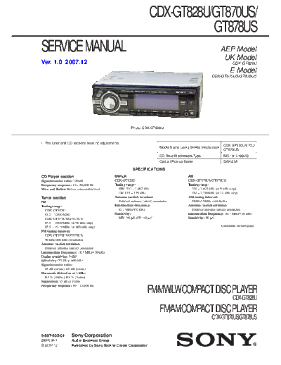 SONY CDX-GT828U servise manual